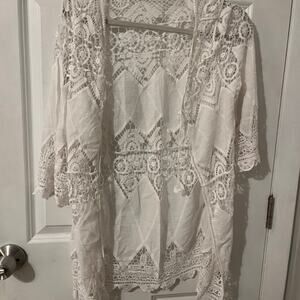 Lace White Coverup - small